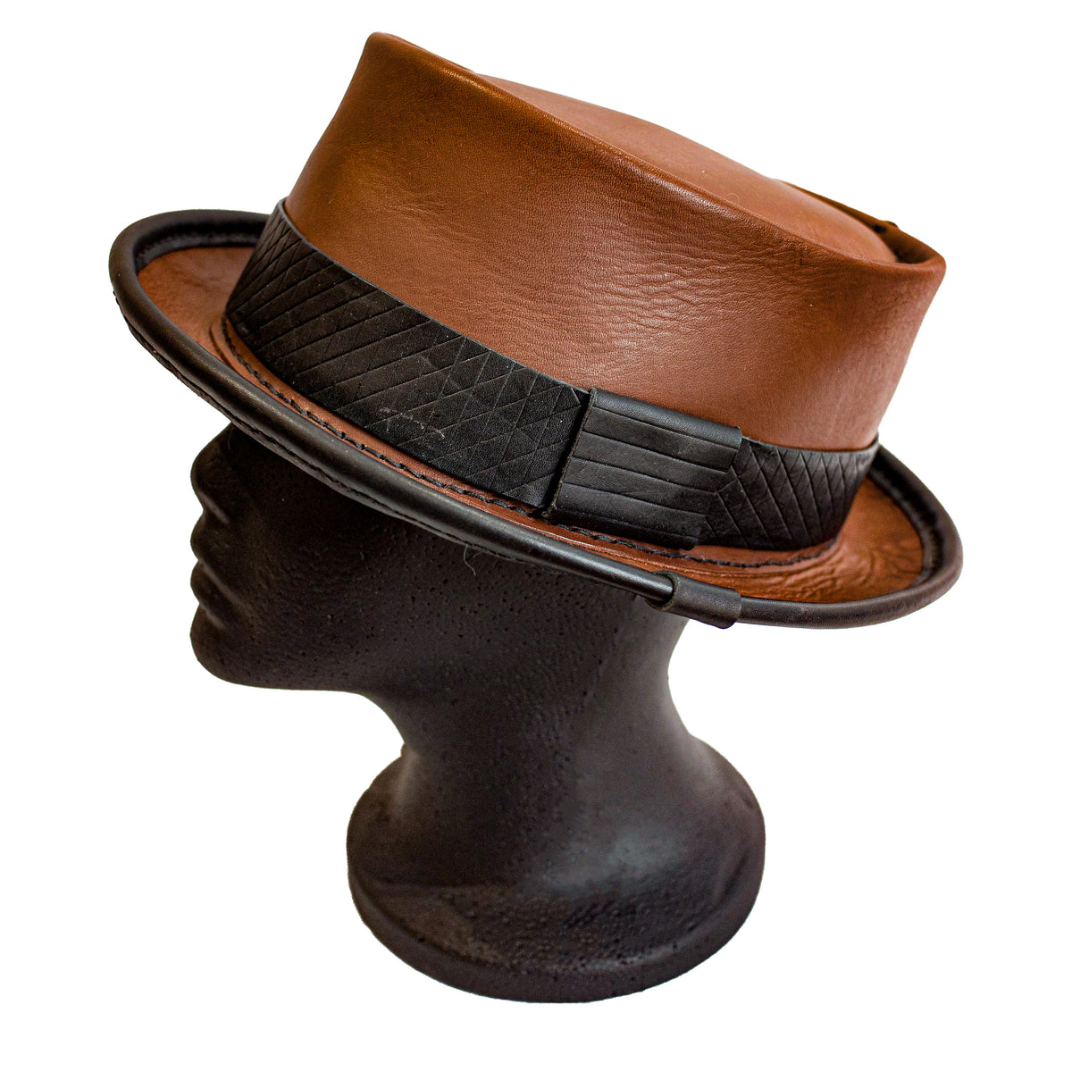 Leather pork pie hat on sale