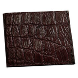 Bifold Leather Wallet With Crocodile Imprint