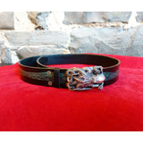 Black Leather Belt With Otopus Bucle